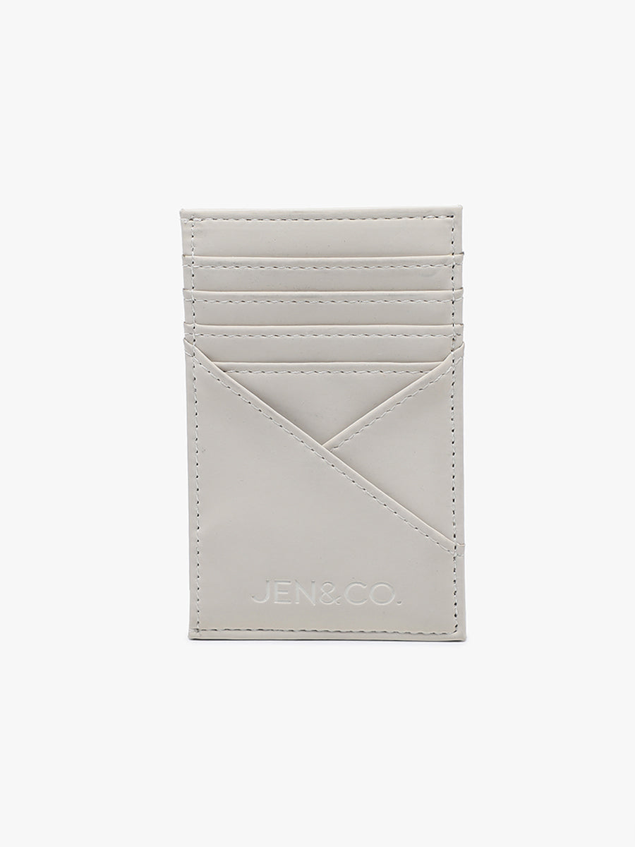 Gail Vegan RFID Minimalist Wallet Greige - Jen & Co. vegan handbag