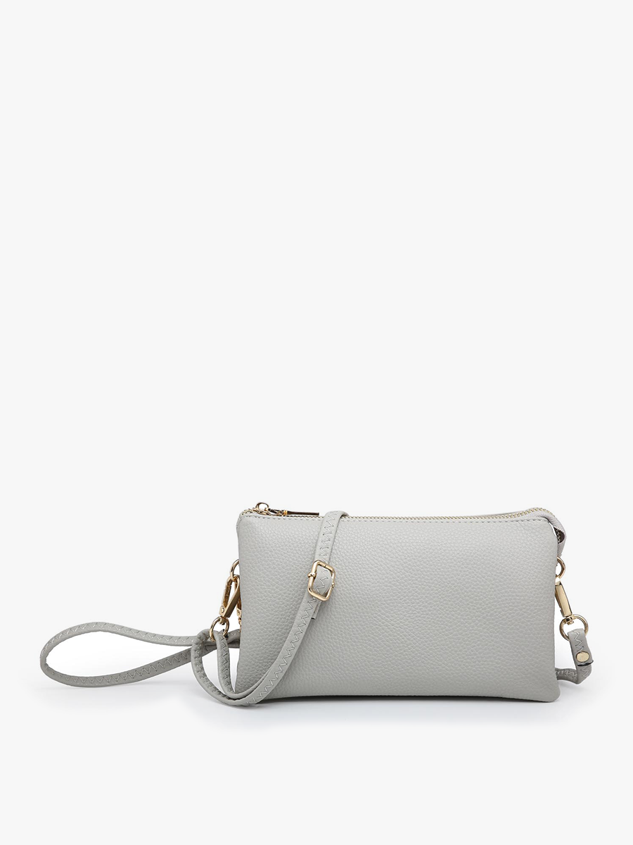 Riley Vegan Crossbody in Grey - Jen & Co. vegan handbag