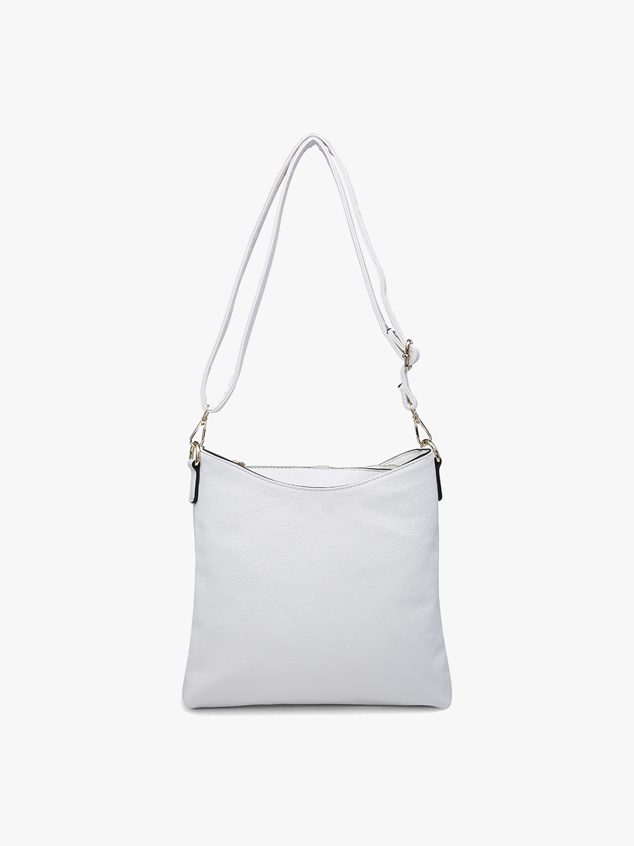 Emma Vegan Crossbody in White - Jen & Co. vegan handbag