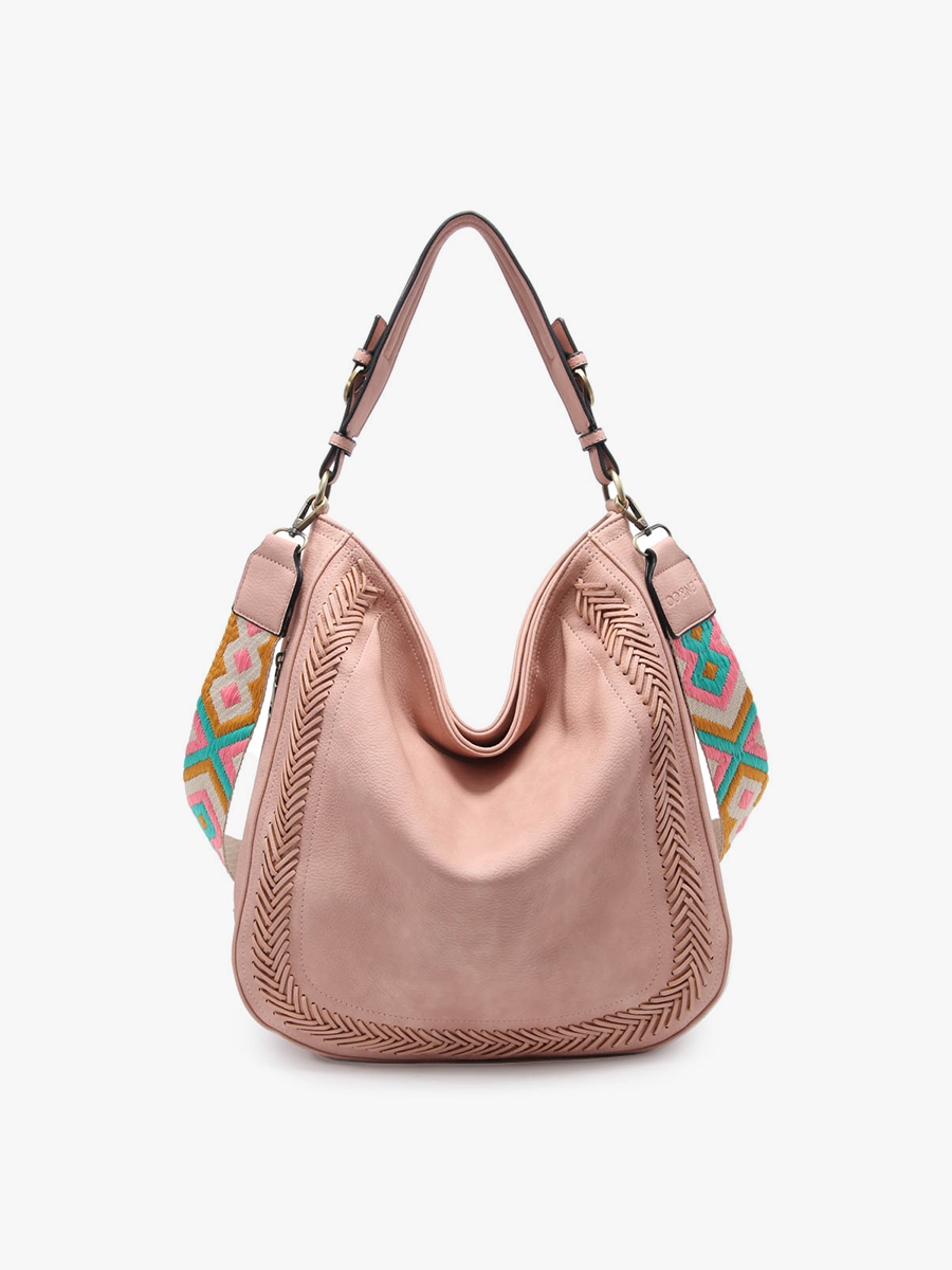Aris Vegan Hobo in Pink - Jen & Co. vegan handbag