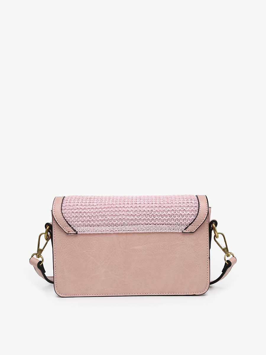 Elizabeth Vegan Straw Crossbody - Jen & Co. vegan handbag