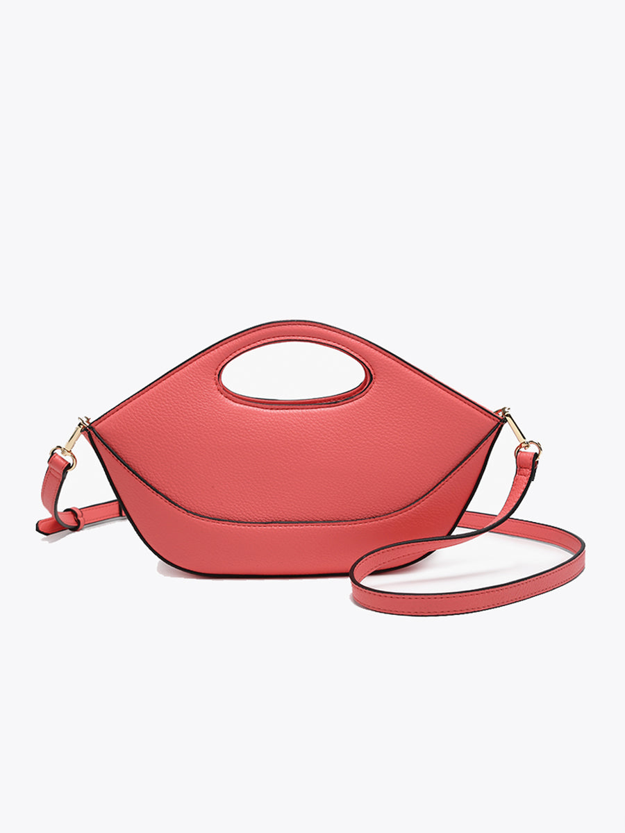 Laurel Vegan Satchel/Clutch Coral Pink - Jen & Co. vegan handbag