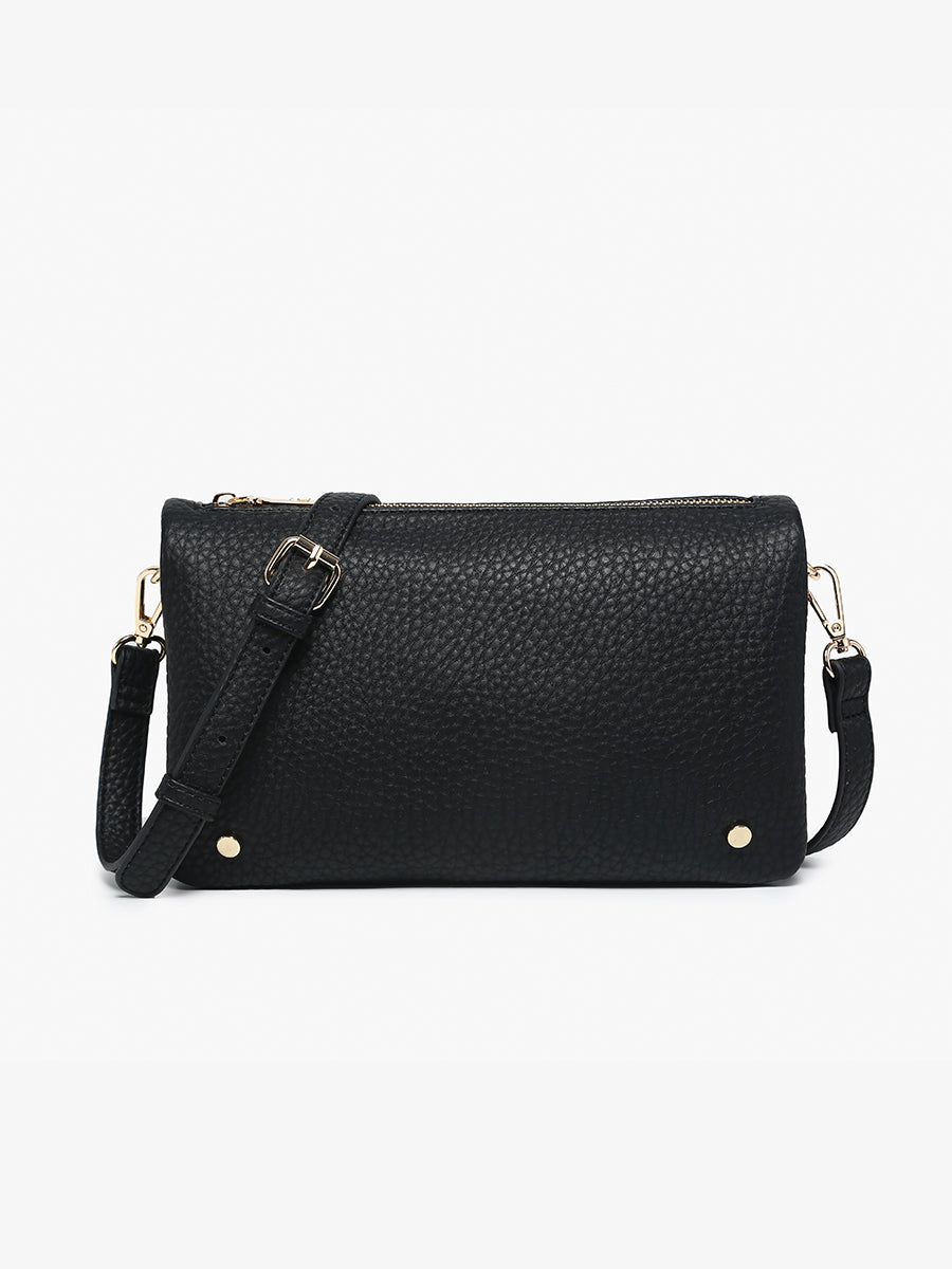 Phiona Vegan Stud Crossbody Black - Jen & Co. vegan handbag