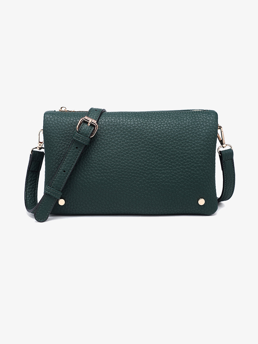 Phiona Vegan Stud Crossbody Dark Forest Green - Jen & Co. vegan handbag