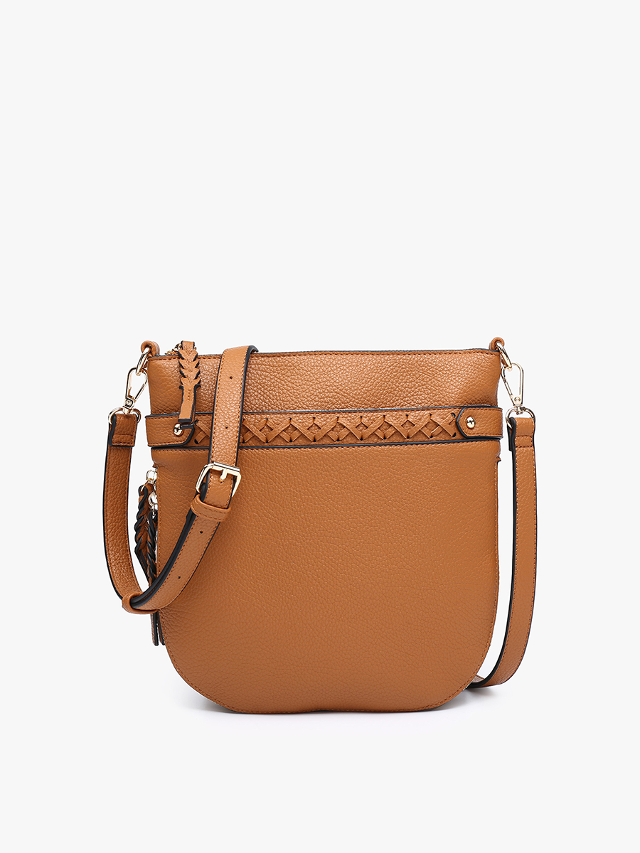Esther Vegan Whipstitch Crossbody Brown - Jen & Co. vegan handbag