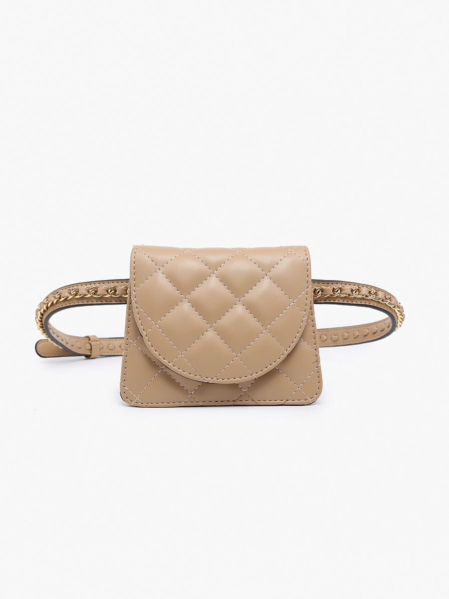 Annalee Quilted Mini Bag in Sand - Jen & Co. vegan handbag