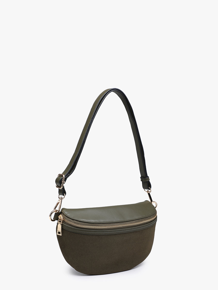 Regina Vegan Suede Sling Bag - Jen & Co. vegan handbag
