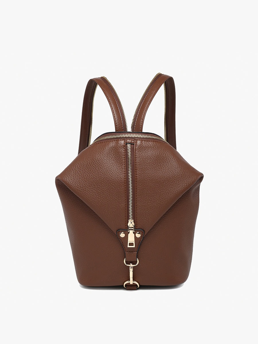 Linnette Vegan Foldover Backpack Chocolate - Jen & Co. vegan handbag