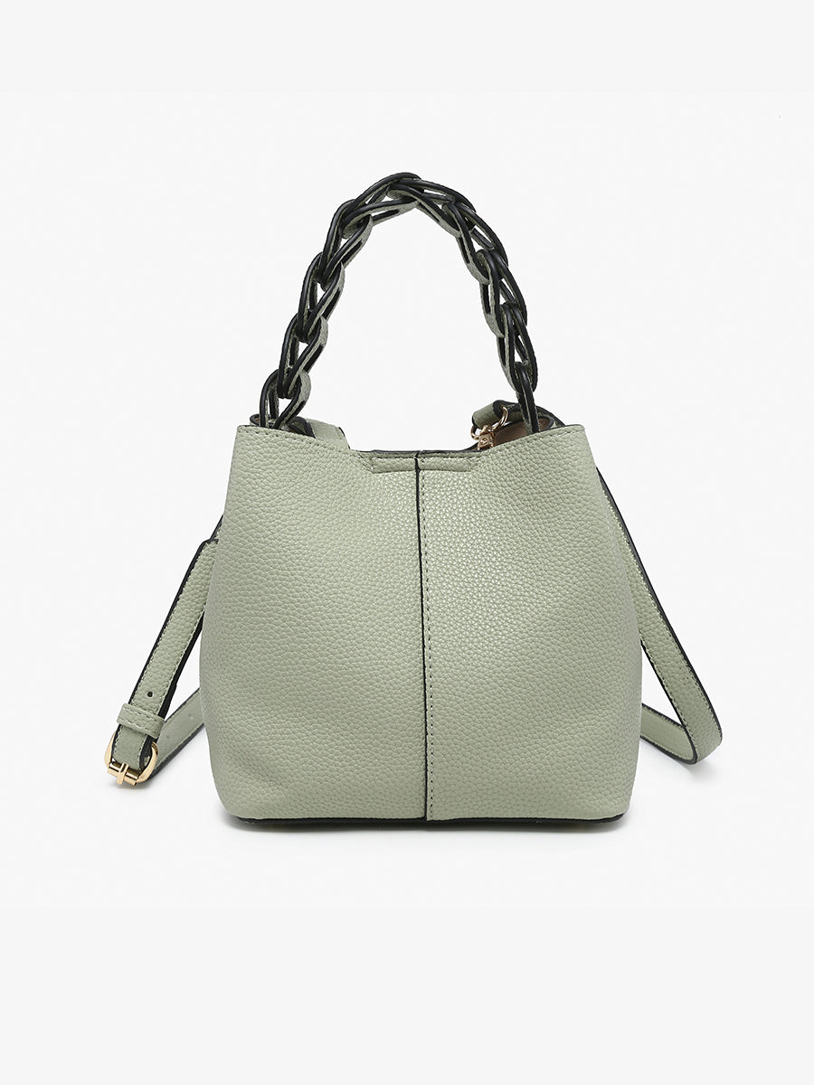Nora Vegan Bucket Bag Lt. Sage - Jen & Co. vegan handbag