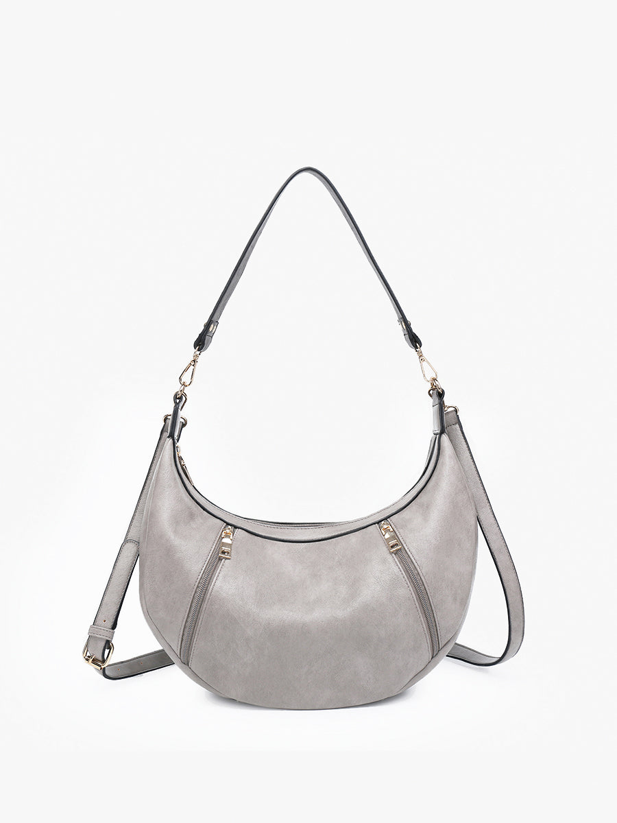 Lee Vegan Crescent Shoulder Bag Grey - Jen & Co. vegan handbag