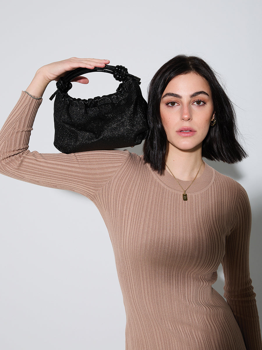 Lennox Vegan Glitter Clutch - Jen & Co. vegan handbag