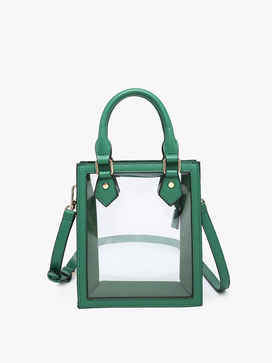 Elise Vegan Clear Rect Crossbody