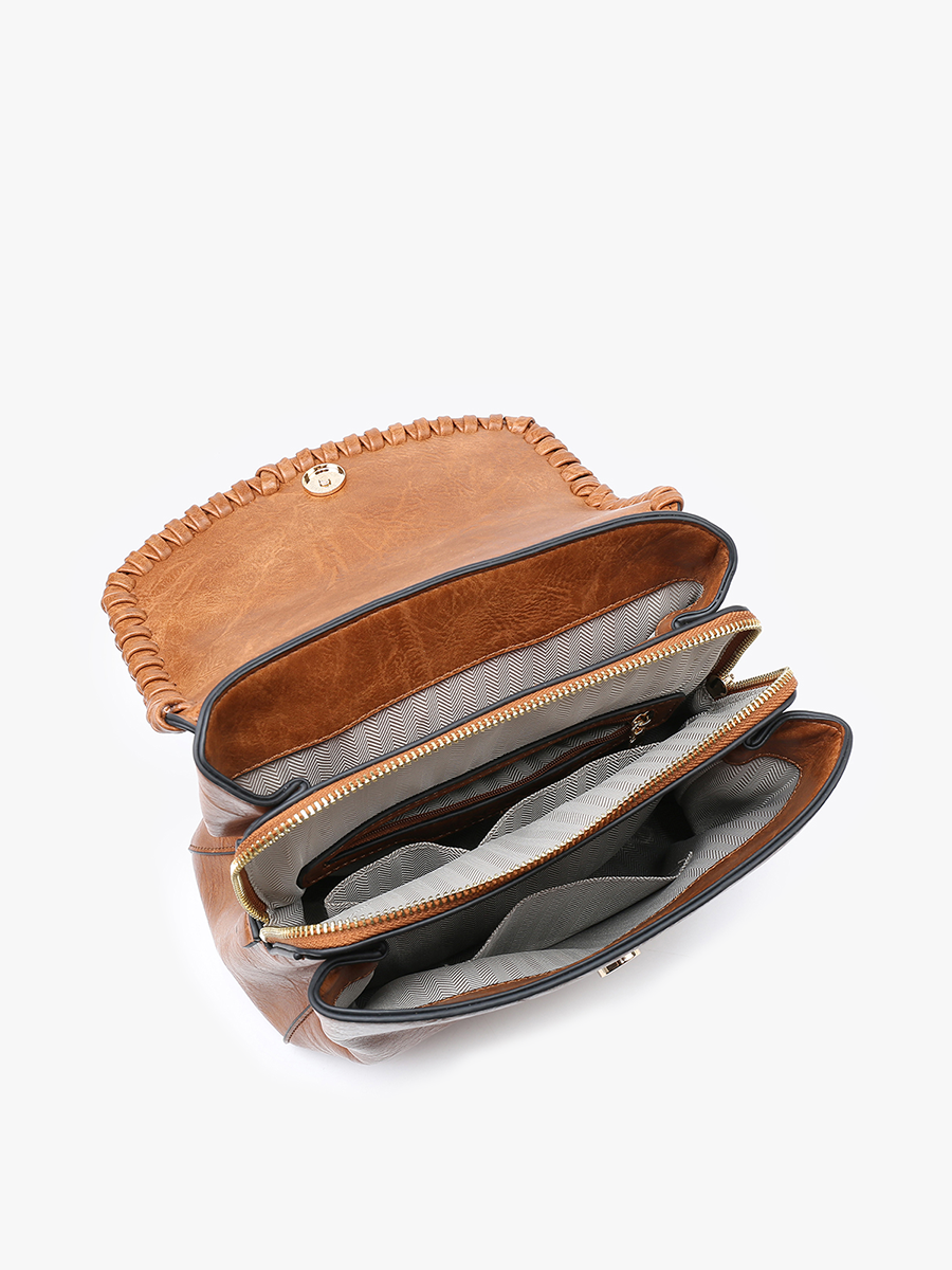 Blossom Vegan Whipstitch Backpack - Jen & Co. vegan handbag