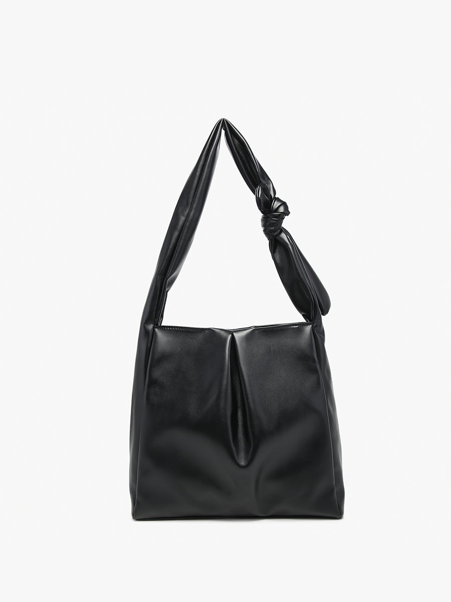 Jolene Vegan Pleated Hobo Black - Jen & Co. vegan handbag