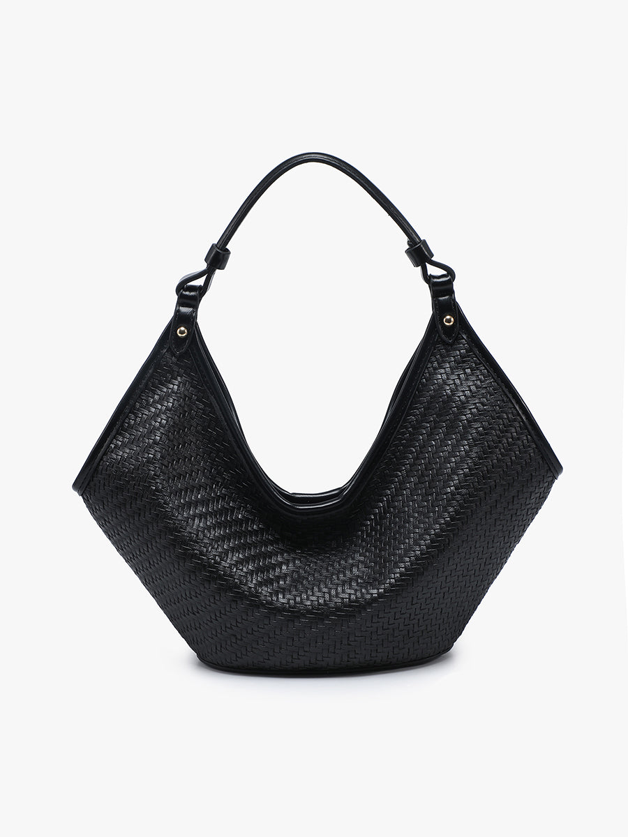 Jade Vegan Faux Woven Hobo