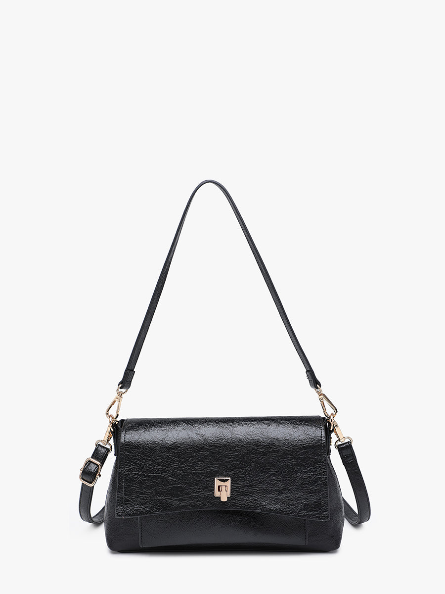 Bella Vegan Shoulder Bag Black - Jen & Co. vegan handbag