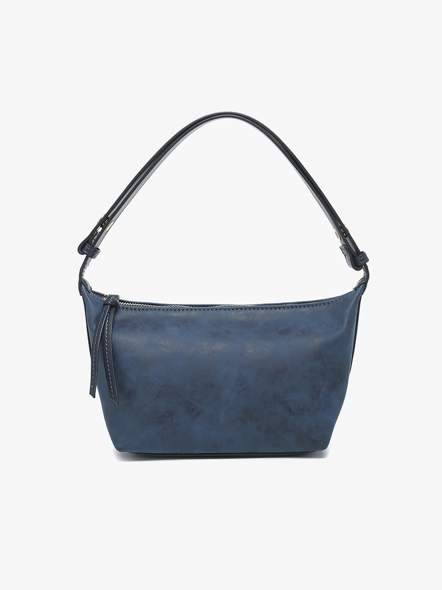 Vittoria Vegan Suede Shoulder Bag Navy - Jen & Co. vegan handbag