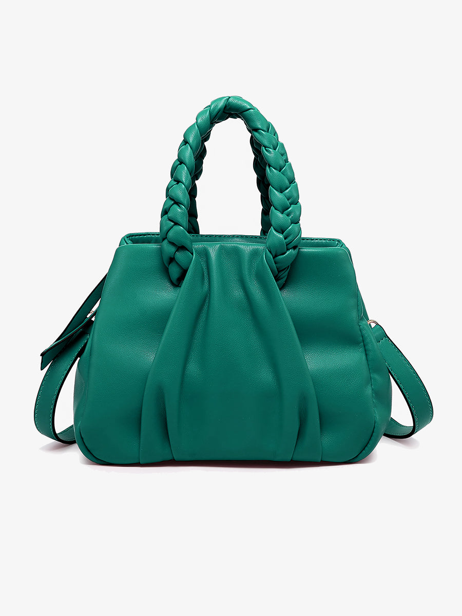 Candace Vegan Satchel Castleton Green - Jen & Co. vegan handbag