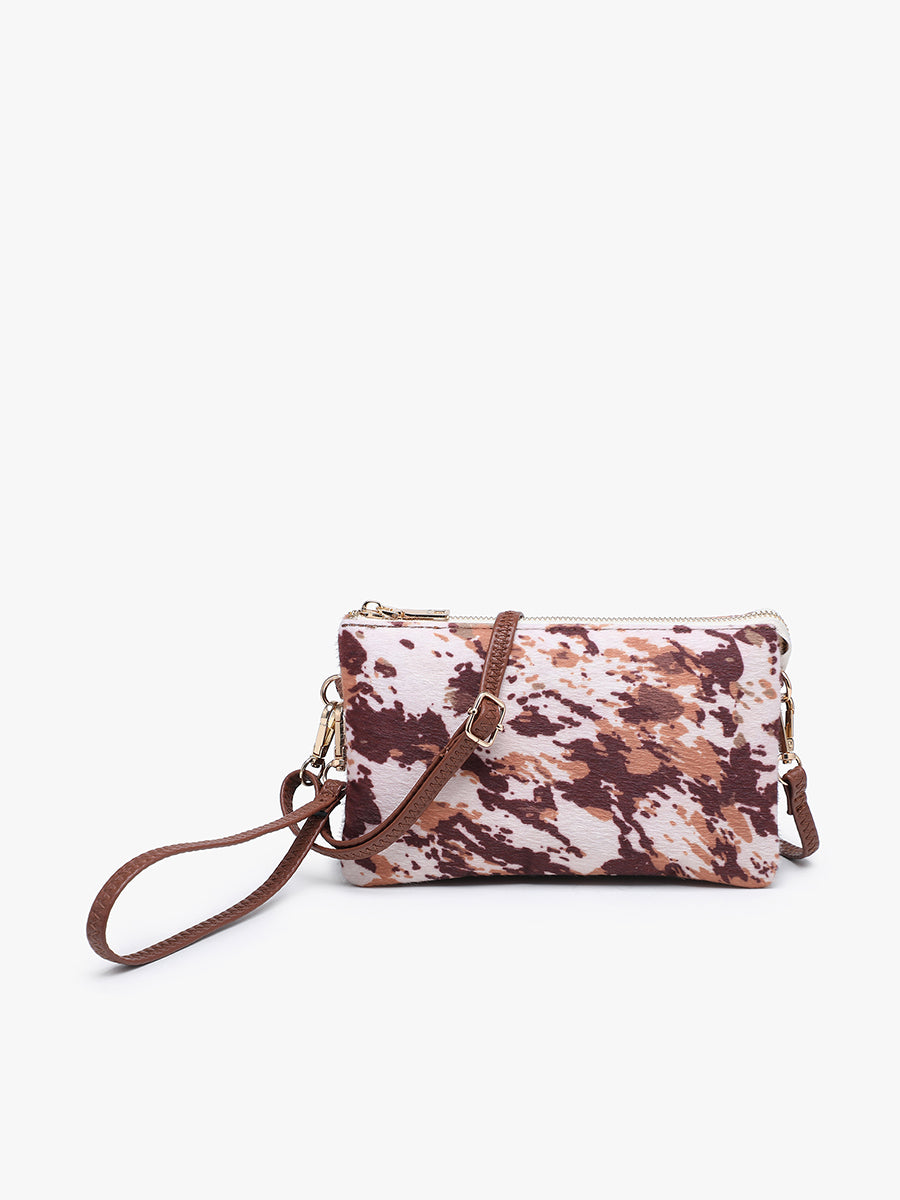Riley Vegan Crossbody Cow Mustard - Jen & Co. vegan handbag
