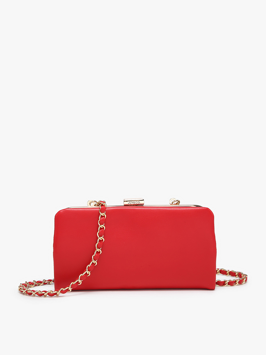 Sue Vegan Wallet Pouch in Red - Jen & Co. vegan handbag