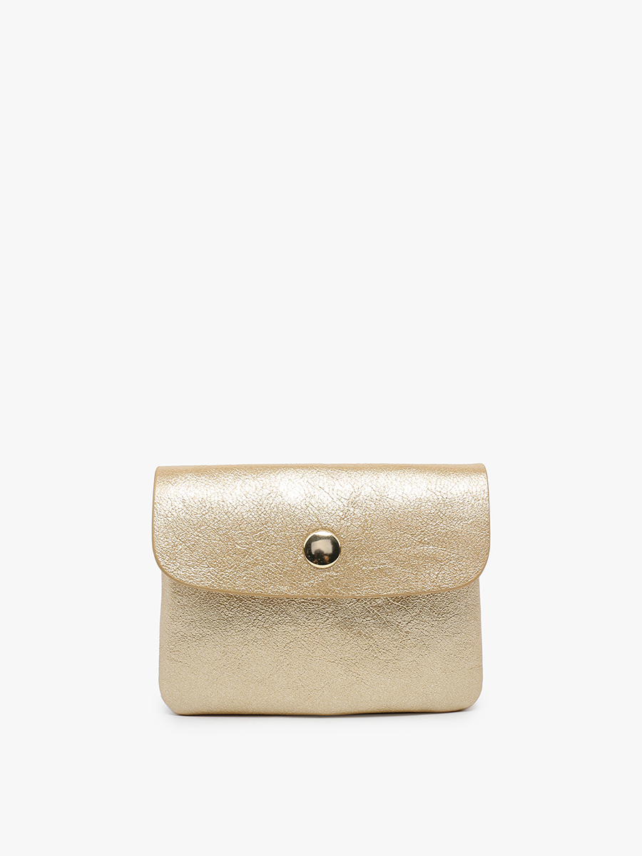 Ethel Vegan Clutch Gold - Jen & Co. vegan handbag
