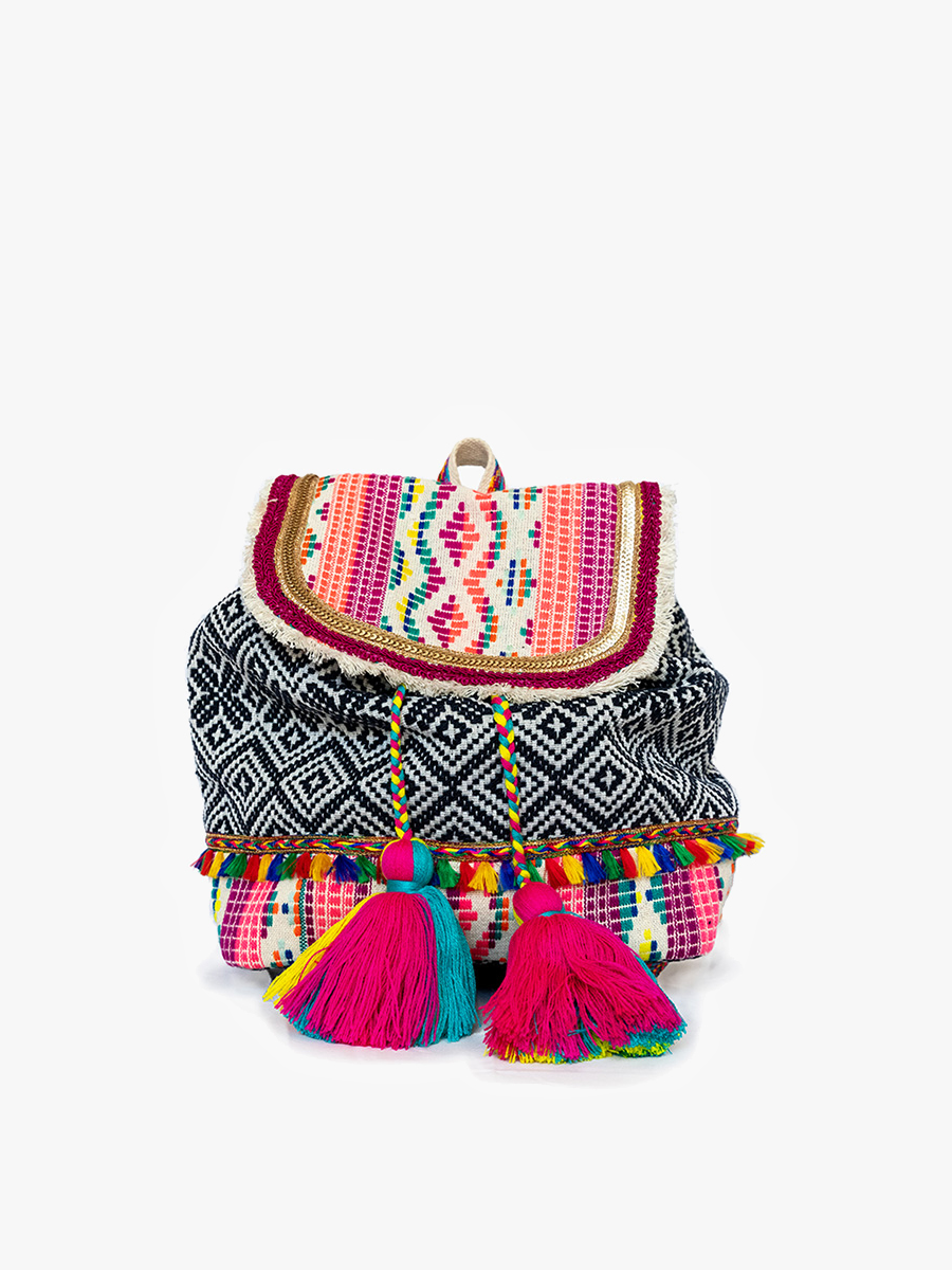 Magdelena Aztec Pattern Backpack Multi - Jen & Co. vegan handbag