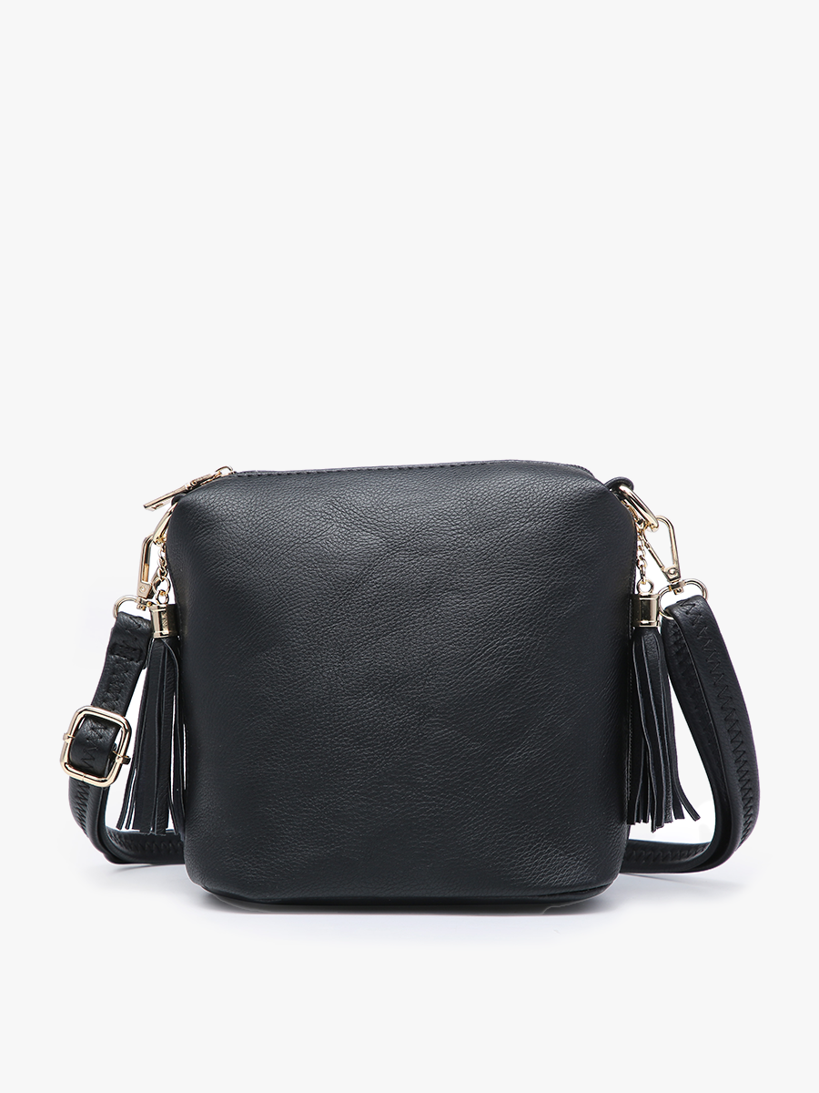 Dylan Vegan Crossbody in Black - Jen & Co. vegan handbag