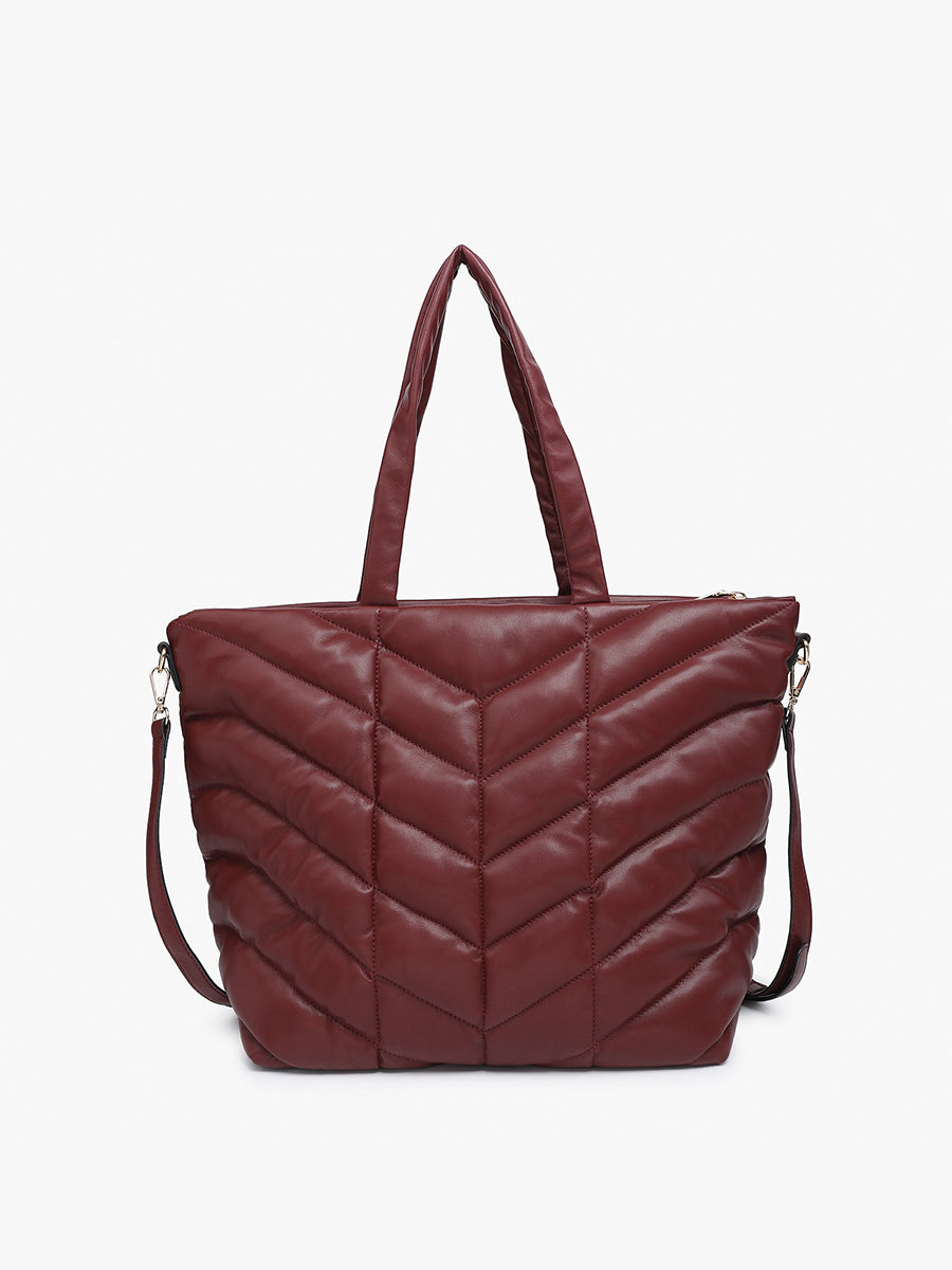 Brinley Vegan Quilted Chevron Tote – Jen & Co.