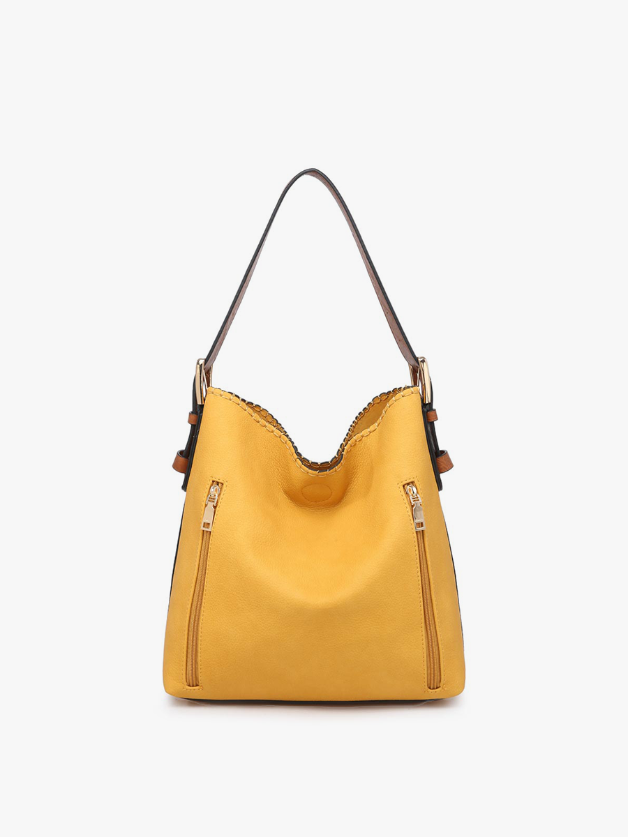 Alexa Vegan Hobo in Mustard - Jen & Co. vegan handbag