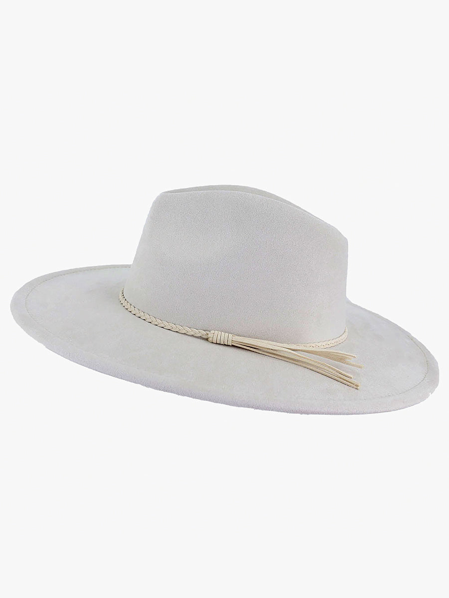 Atlas Braided Fedora in Off White - Jen & Co. vegan handbag