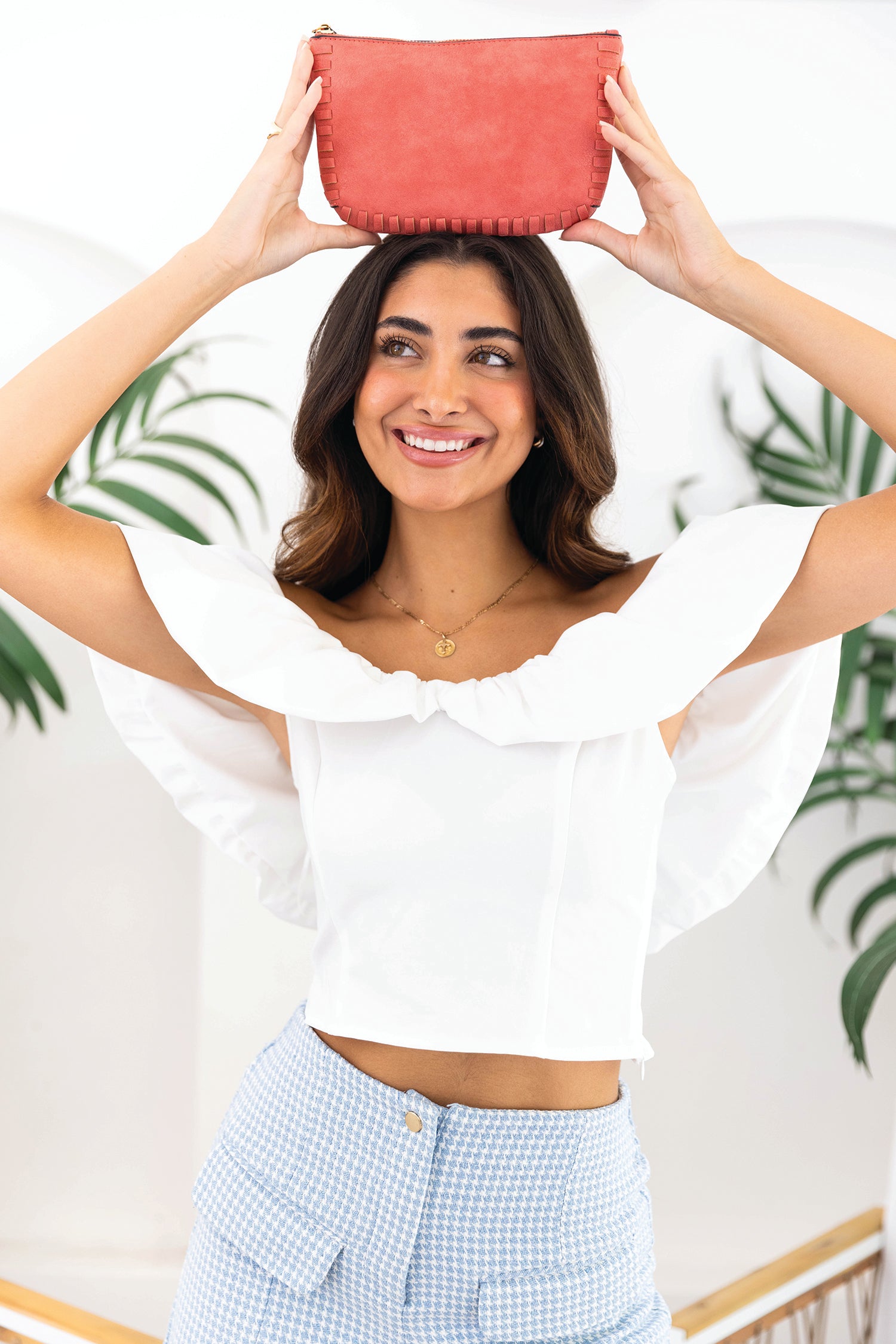 Bonnie Vegan Whipstitch Clutch/Crossbody in - Jen & Co. vegan handbag