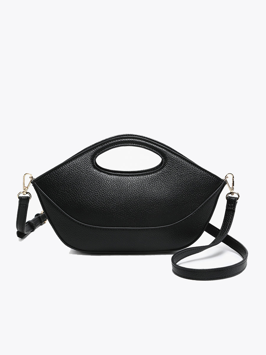 Laurel Vegan Satchel/Clutch Black - Jen & Co. vegan handbag