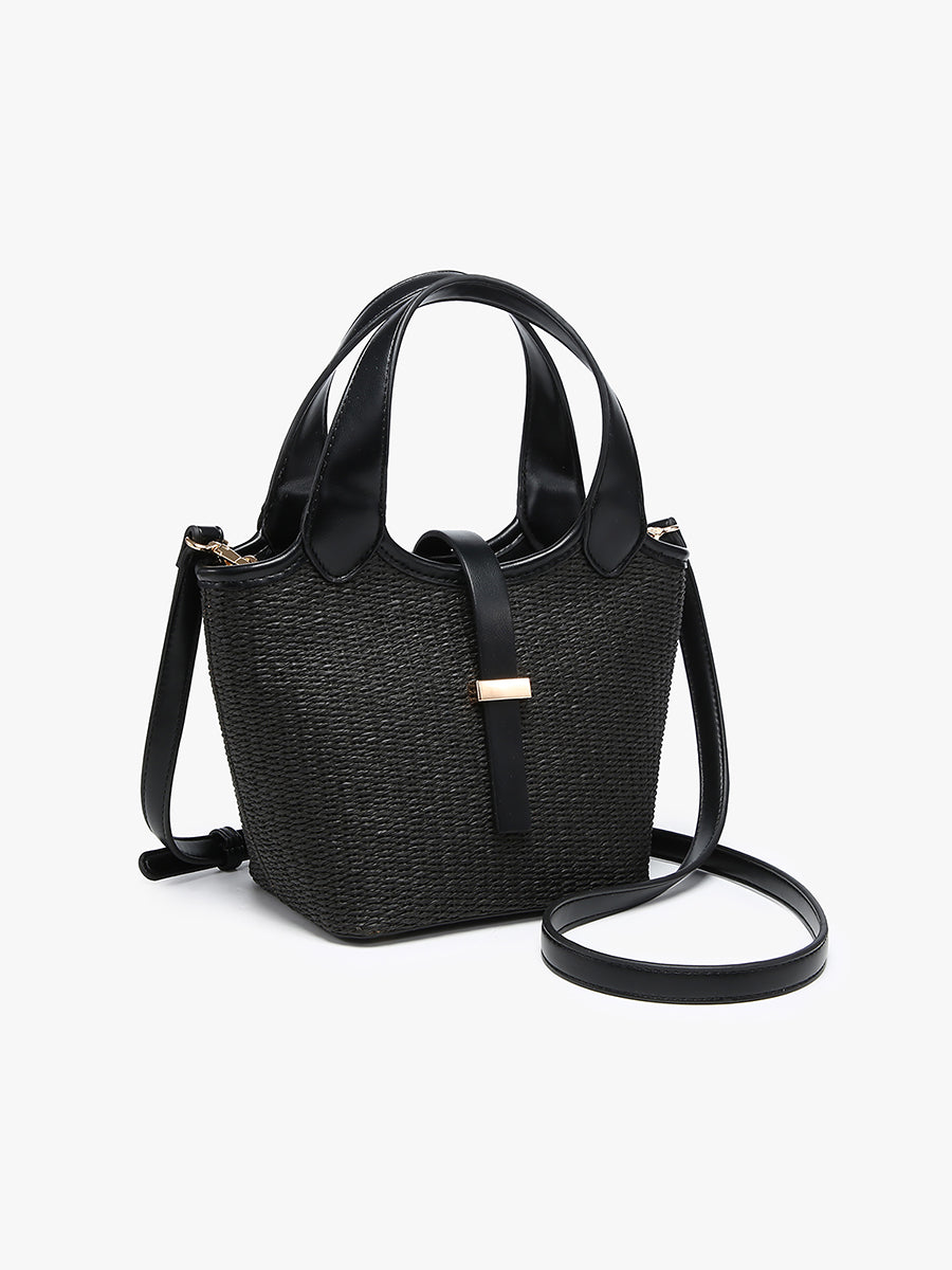 Serenity Vegan Straw Bucket Bag