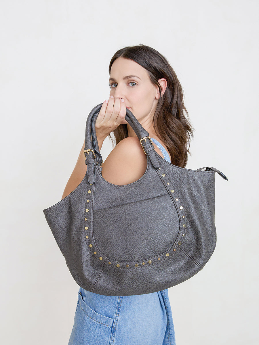 Kay Vegan Studded Hobo - Jen & Co. vegan handbag