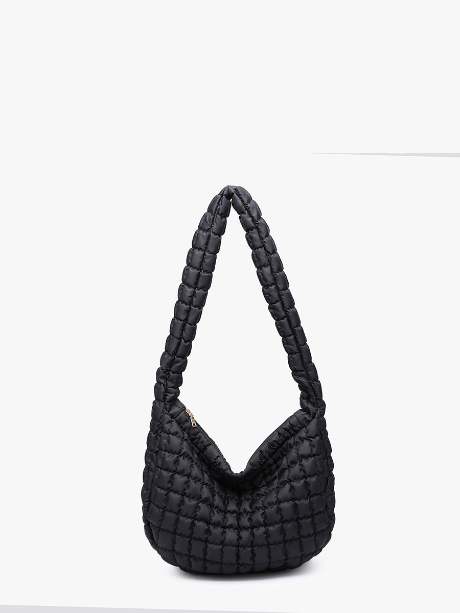 Trinity Vegan Puffer Crossbody Black - Jen & Co. vegan handbag