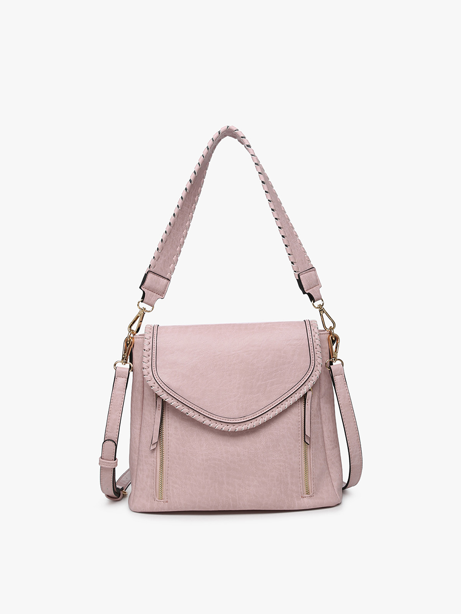 Lorelei Vegan Crossbody Cool Pink - Jen & Co. vegan handbag