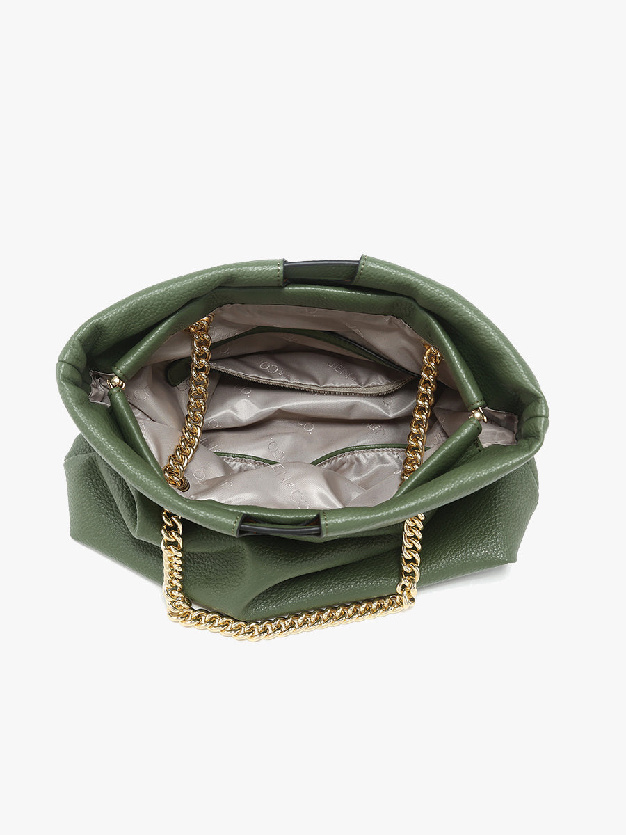 Casey Vegan Snap Hinge Satchel - Jen & Co. vegan handbag