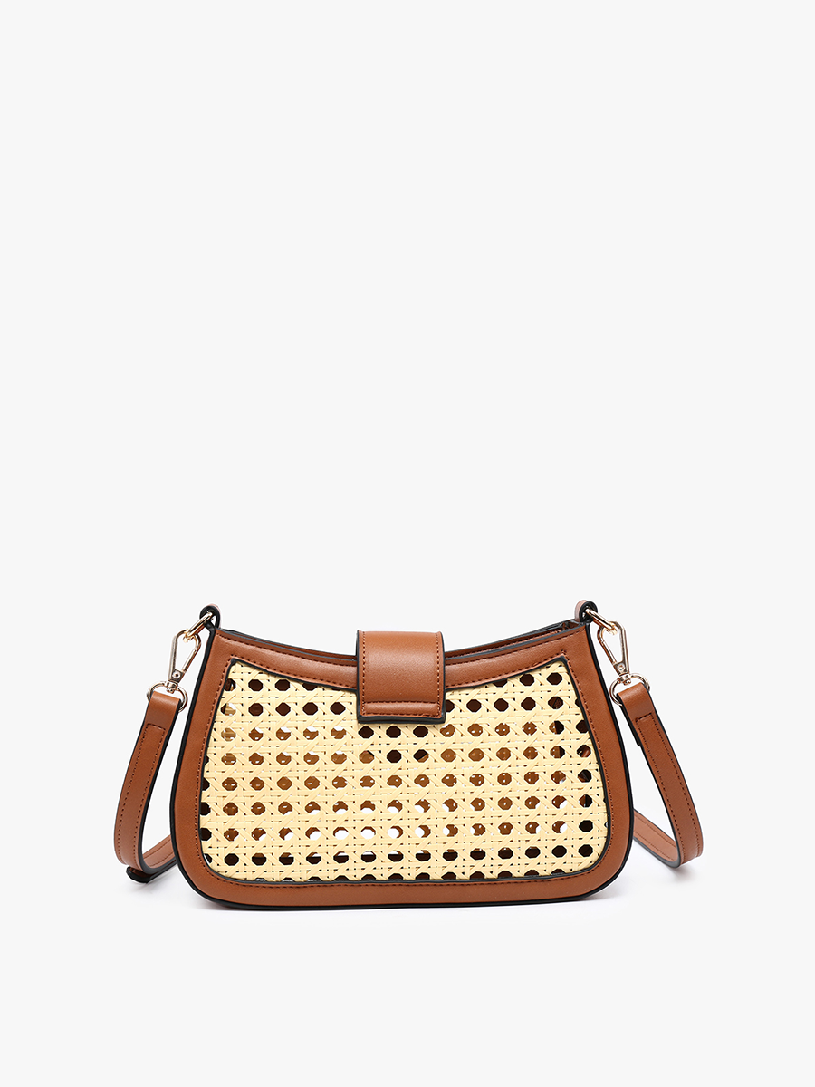 Miller Vegan Rattan Crossbody - Jen & Co. vegan handbag