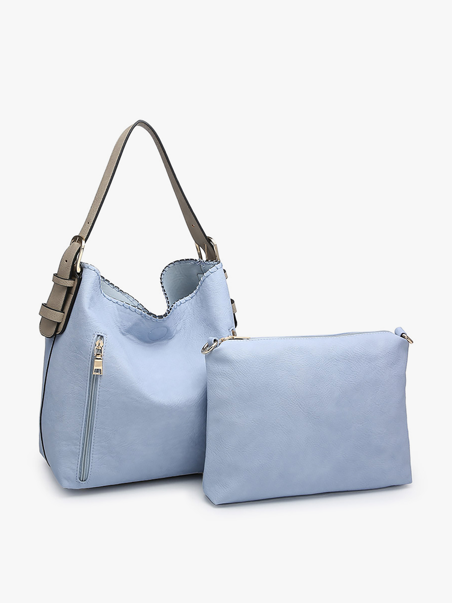 Alexa Vegan Hobo Periwinkle - Jen & Co. vegan handbag
