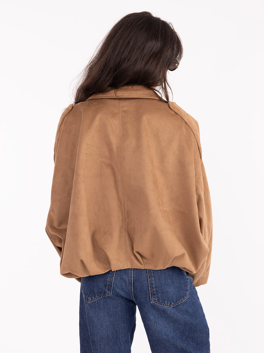Lora Faux Suede Jacket - Jen & Co. vegan handbag