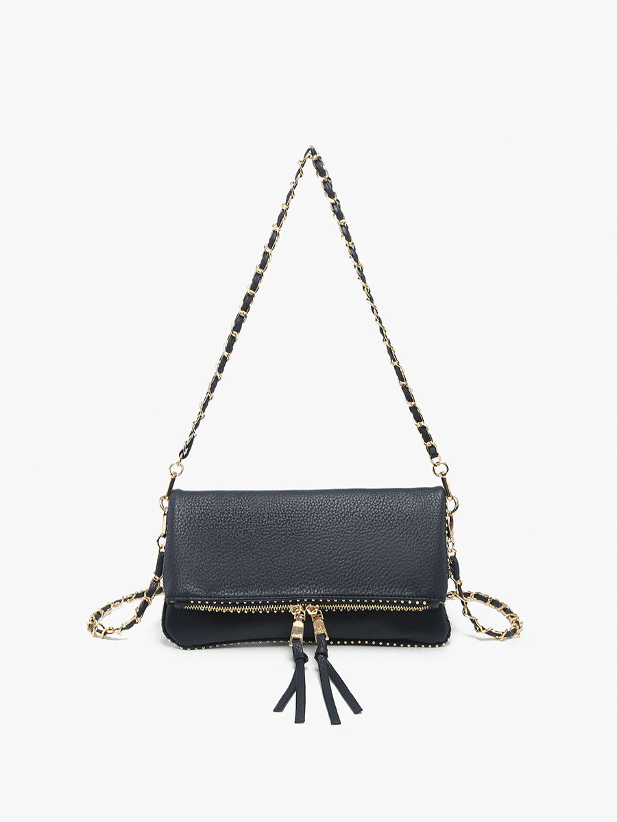 Julie Vegan Studded Crossbody Navy - Jen & Co. vegan handbag