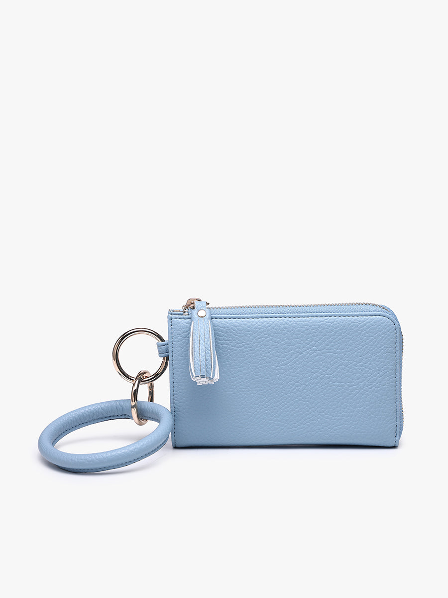 Liv Vegan Bangle Wristlet Powder Blue - Jen & Co. vegan handbag