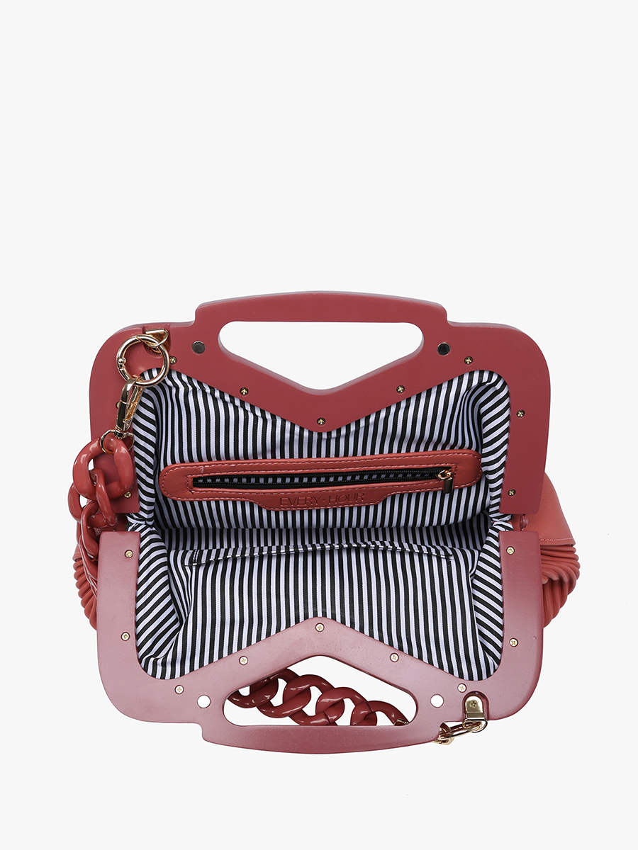 Remy Vegan Pleated Frame Bag - Jen & Co. vegan handbag