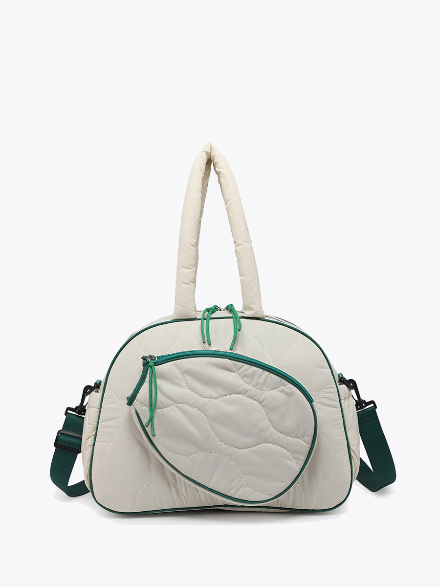 Banks Pickleball Duffle Bag Off White Green - Jen & Co. vegan handbag