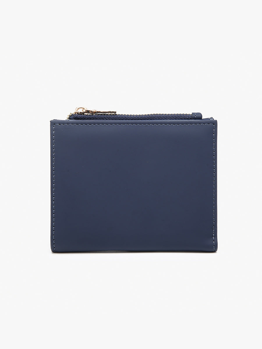 Alannah Vegan Bifold Wallet in Navy - Jen & Co. vegan handbag