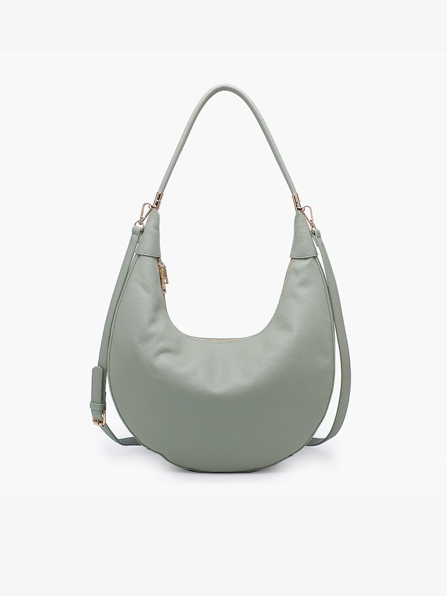 Alex Vegan Crescent Crossbody Lt. Sage - Jen & Co. vegan handbag