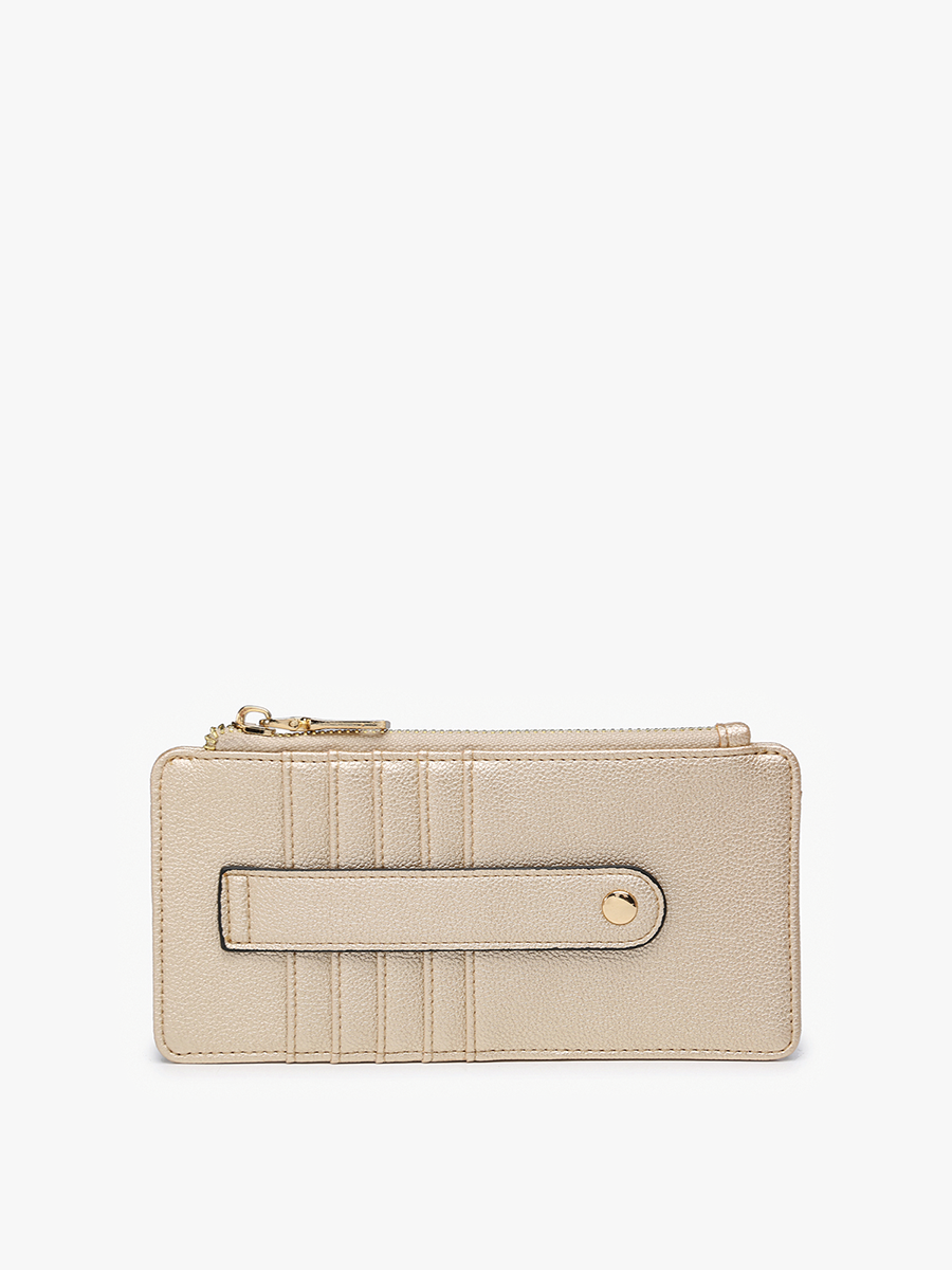 Saige Vegan Wallet Gold - Jen & Co. vegan handbag