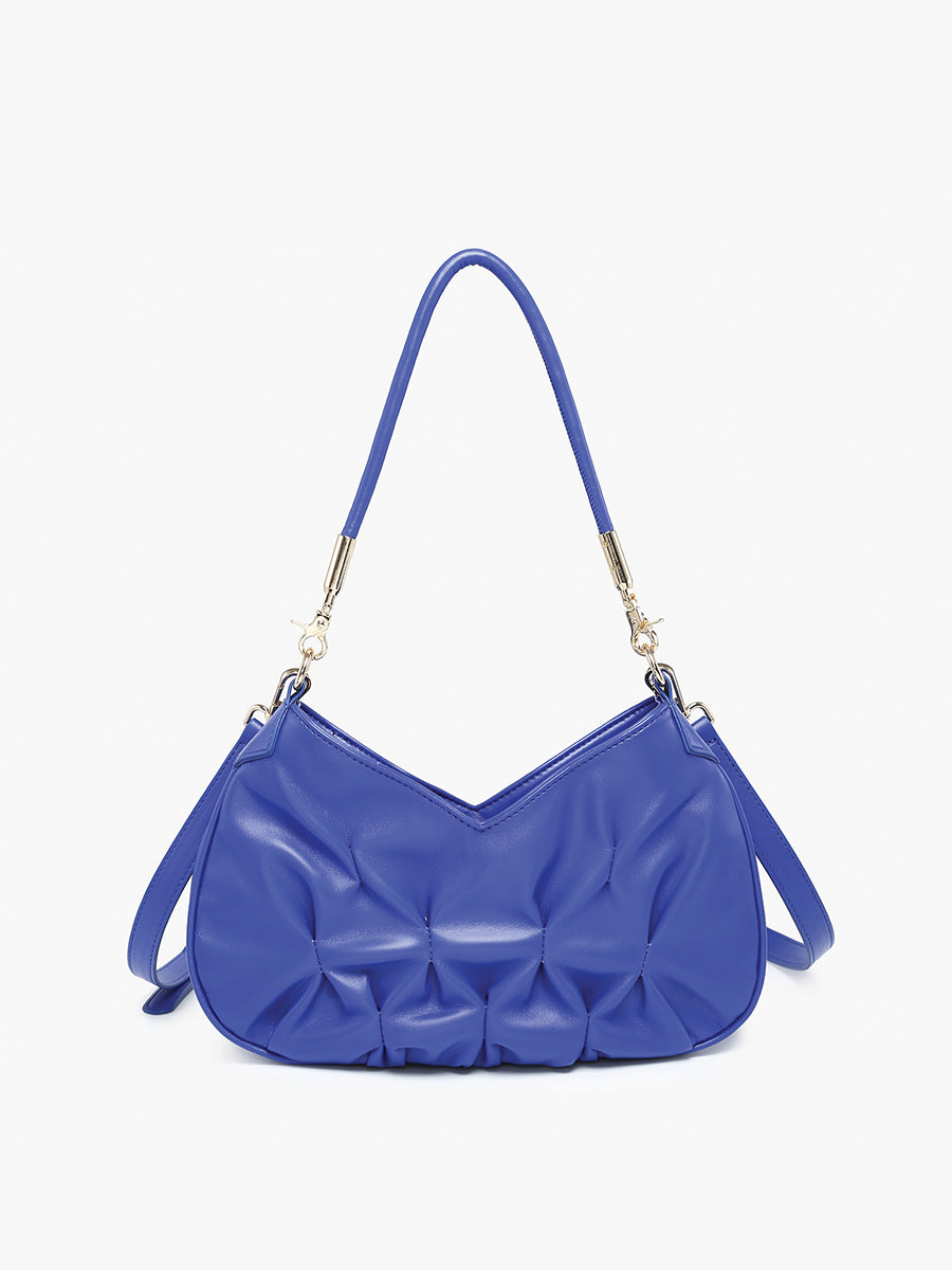 Matilda Vegan Ruched Shoulder Bag Royal Blue - Jen & Co. vegan handbag