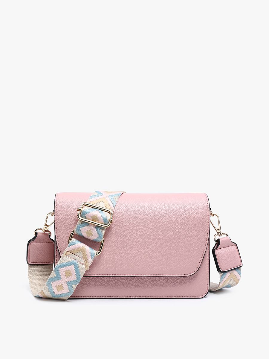 Noah Vegan Guitar Strap Crossbody Blush - Jen & Co. vegan handbag
