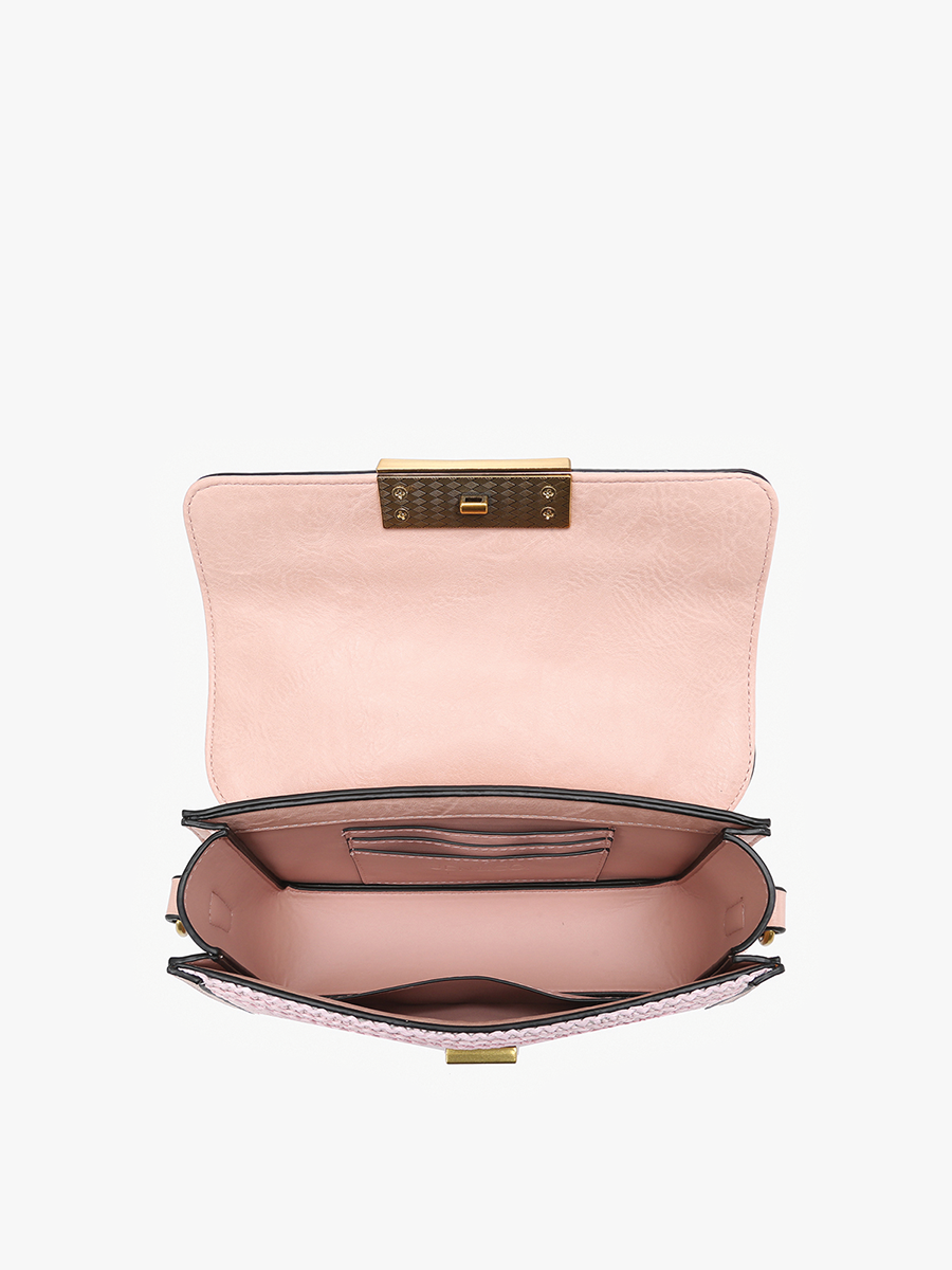 Elizabeth Vegan Straw Crossbody - Jen & Co. vegan handbag